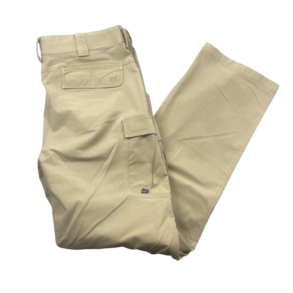 5.11 Mens Beige Tactical Pants Cargo Pockets Zipper 38 x 34 (see measurements)